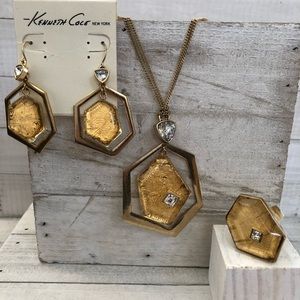 Kenneth Cole 3 piece Set (Necklace-Earrings-Ring)